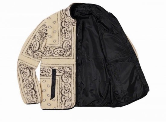 Mサイズ Supreme Bandana Fleece Jacket Tan