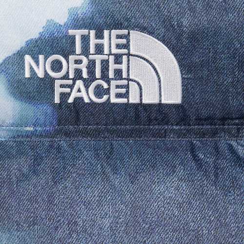 Supreme / The North Face Bleached Denim Print Nuptse Jacket 